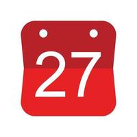ícone de data de 27 eventos, ícone de data do calendário vetor