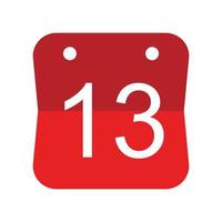 ícone de data de 13 eventos, ícone de data do calendário vetor