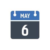 6 de maio data do calendário do mês vetor