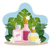 frascos tropicais de fragrâncias vetor