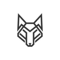 design de logotipo geométrico de arte de linha de lobo vetor