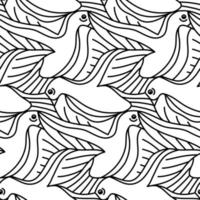 design de padrão sem emenda de vetor de linha de pássaro de tesselação simples