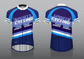 design de jersey para ciclismo, vista frontal e traseira, uniforme sofisticado e fácil de editar e imprimir, uniforme da equipe de ciclismo vetor