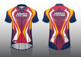 design de jersey para ciclismo, vista frontal e traseira, uniforme sofisticado e fácil de editar e imprimir, uniforme da equipe de ciclismo vetor