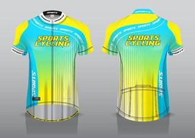 Jersey ciclismo modelo de design vista frontal e traseira do uniforme de t-shirt vetor