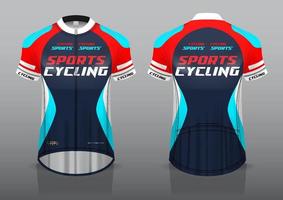 design de jersey para ciclismo, vista frontal e traseira, uniforme sofisticado e fácil de editar e imprimir, uniforme da equipe de ciclismo vetor