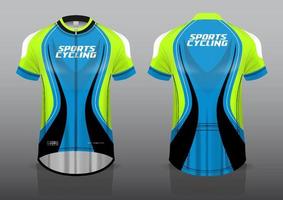 design de jersey para ciclismo, vista frontal e traseira, uniforme sofisticado e fácil de editar e imprimir, uniforme da equipe de ciclismo vetor