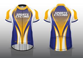 design de jersey para ciclismo, vista frontal e traseira, uniforme sofisticado e fácil de editar e imprimir, uniforme da equipe de ciclismo vetor