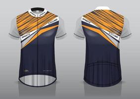 design de jersey para ciclismo, vista frontal e traseira, uniforme sofisticado e fácil de editar e imprimir, uniforme da equipe de ciclismo vetor