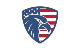 vetor de design de logotipo de escudo de águia americana