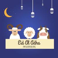 design de ilustração vetorial do modelo de plano de fundo eid al adha vetor