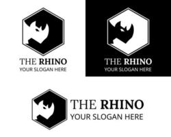 design de ilustração vetorial do modelo de logotipo de rinoceronte para negócios vetor