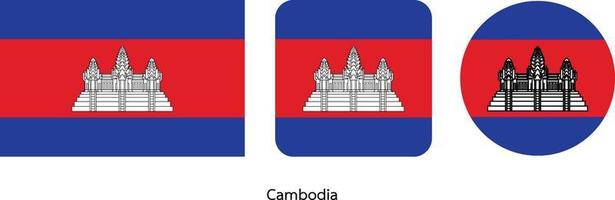bandeira do camboja, ilustração vetorial vetor