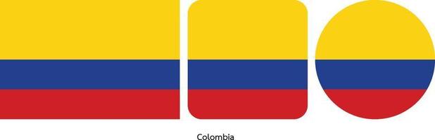 bandeira da colômbia, ilustração vetorial vetor