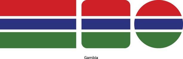 bandeira da gâmbia, ilustração vetorial vetor