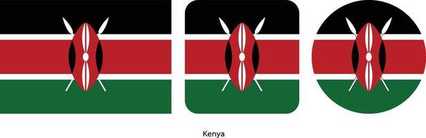 bandeira do Quênia, ilustração vetorial vetor