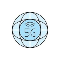 ícone mundial da tecnologia 5g vetor