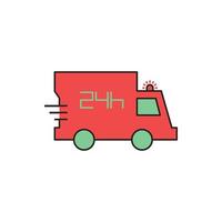 ícone de ambulância de serviço médico de emergência vetor
