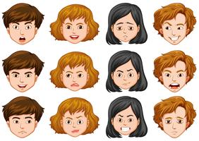 Pessoas com diferentes expressões faciais