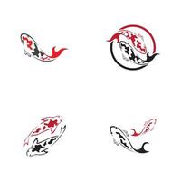 conceito de design de logotipo de peixe koi vetor