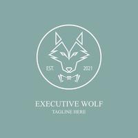 vetor de design de modelo executivo de logotipo de lobo para marca ou empresa e outros