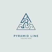 modelo de design de logotipo de estilo de linha triangular para marca ou empresa e outros vetor