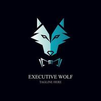 vetor de design de modelo executivo de logotipo de lobo para marca ou empresa e outros