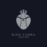 design de modelo de estilo de linha de logotipo de coroa de cobra rei para marca ou empresa e outros vetor