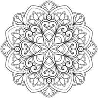 padrão de mandala abstrata de vetor. arte na parede. livro de colorir rendas padrão a tatuagem. design para uma camisa de pintura de papel de parede e design de adesivo de azulejo, ornamento de círculo decorativo em estilo oriental étnico vetor