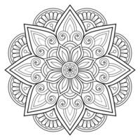 padrão de mandala abstrata de vetor. arte na parede. livro de colorir rendas padrão a tatuagem. design para uma camisa de pintura de papel de parede e design de adesivo de azulejo, ornamento de círculo decorativo em estilo oriental étnico vetor