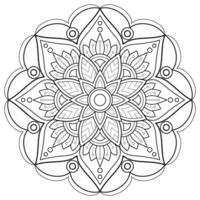 padrão de mandala abstrata de vetor. arte na parede. livro de colorir rendas padrão a tatuagem. design para uma camisa de pintura de papel de parede e design de adesivo de azulejo, ornamento de círculo decorativo em estilo oriental étnico vetor