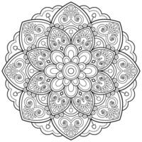 padrão de mandala abstrata de vetor. arte na parede. livro de colorir rendas padrão a tatuagem. design para uma camisa de pintura de papel de parede e design de adesivo de azulejo, ornamento de círculo decorativo em estilo oriental étnico vetor