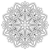 padrão de mandala abstrata de vetor. arte na parede. livro de colorir rendas padrão a tatuagem. design para uma camisa de pintura de papel de parede e design de adesivo de azulejo, ornamento de círculo decorativo em estilo oriental étnico vetor