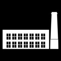 ícone branco de fábrica de construção industrial vetor