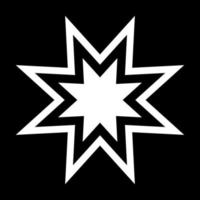 ícone branco de estrela retrô na moda vetor