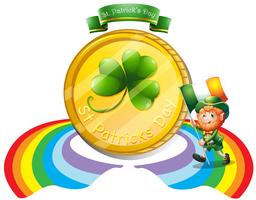 Uma grande moeda de ouro para o dia de St. Patrick vetor