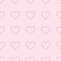 padrão de forma de coração de fundo rosa pastel sem costura vetor