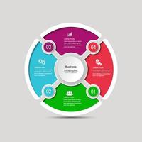 infográfico de negócios de quatro círculos vetor