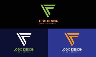 design de logotipo vf criativo vetor