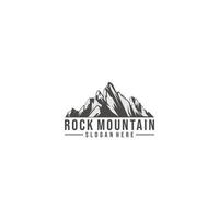logotipo de ilustração de montanha de rocha com ilustração de montanha de rocha vetor