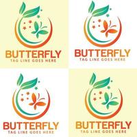 design de logotipo de borboleta exclusivo vetor