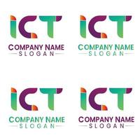 design de logotipo ict vetor