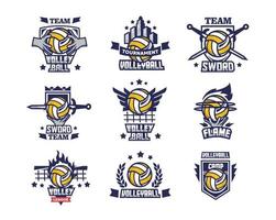 coleção de distintivos de logotipo de vôlei esporte de logotipo americano adequado para banners e cartazes de grupos esportivos