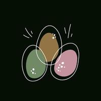 esboço de arte de linha de ovos de páscoa vetor