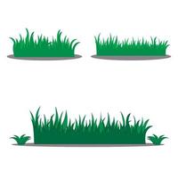 variedade de borda de grama verde em fundo branco vetor