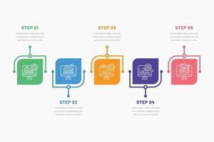 infográfico de negócios, linha do tempo, etapas, processo, modelo de negócios de vetor para apresentações, ilustração vetorial, estratégia de marketing