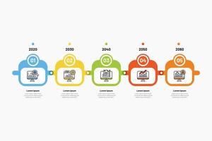 infográfico de negócios, linha do tempo, etapas, processo, modelo de negócios de vetor para apresentações, ilustração vetorial, estratégia de marketing