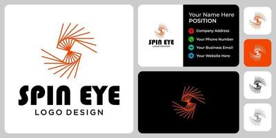 design de logotipo de olho monograma letra s com modelo de cartão de visita. vetor