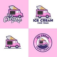 modelo de logotipo de caminhão de comida de sorvete vetor