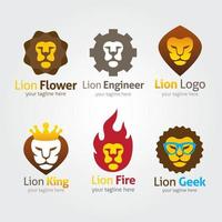 ilustração de design de vetor de logotipo de leão